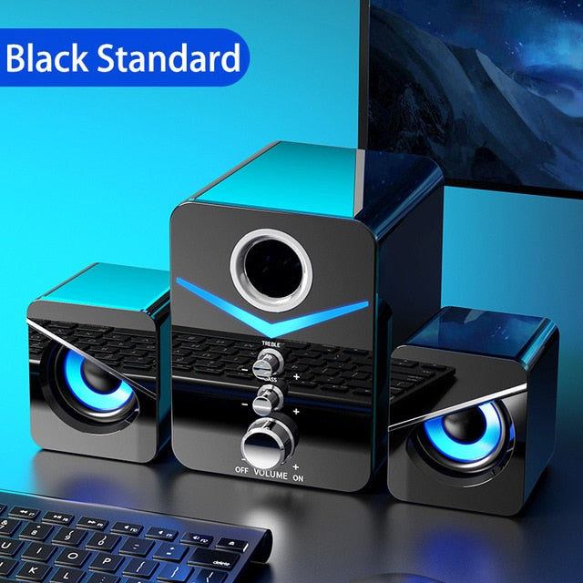 Home Theater System Caixa De Som PC Bass Subwoofer Bluetooth Speaker Computer Speakers Music Boombox Desktop Laptop Altavoces TV Black No Bluetooth 1.5", 1.5" - Tophatter Daily Deals