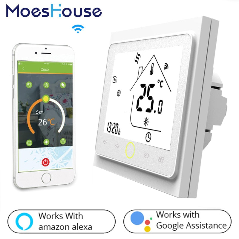 WiFi Smart Thermostat Temperature Controller for Water/Electric floor Heating Water/Gas Boiler Works with Alexa Google Home - Tophatter Daily Deals