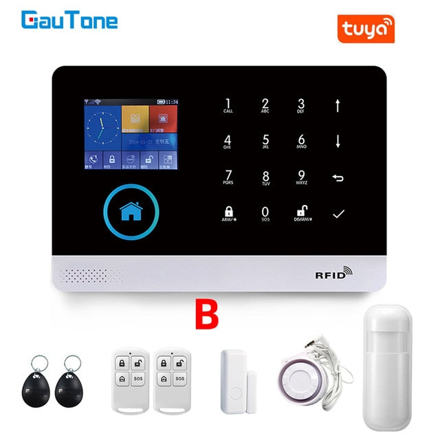 GauTone PG103 Alarm System for Home Burglar Security 433MHz WiFi GSM Alarm Wireless Tuya Smart House App Control B... - Tophatter Daily Deals