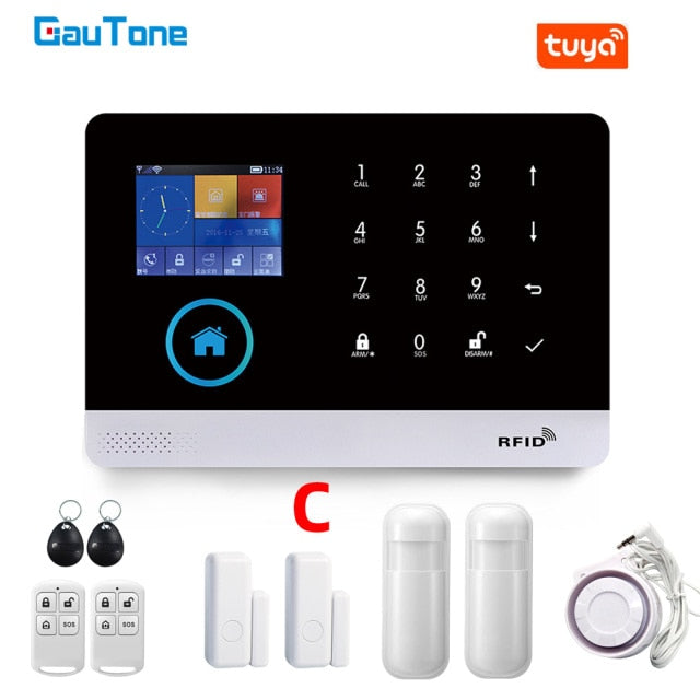 GauTone PG103 Alarm System for Home Burglar Security 433MHz WiFi GSM Alarm Wireless Tuya Smart House App Control - Tophatter Daily Deals