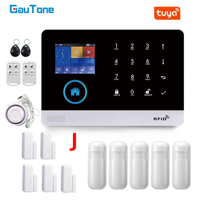 GauTone PG103 Alarm System for Home Burglar Security 433MHz WiFi GSM Alarm Wireless Tuya Smart House App Control J... - Tophatter Daily Deals