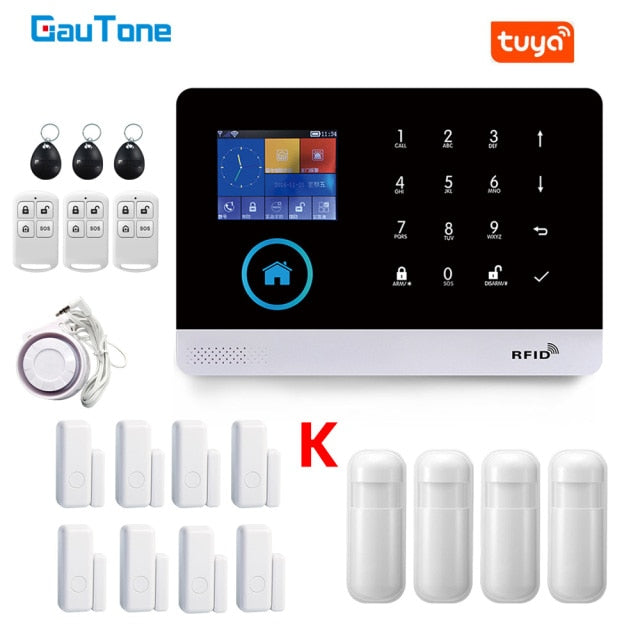 GauTone PG103 Alarm System for Home Burglar Security 433MHz WiFi GSM Alarm Wireless Tuya Smart House App Control K... - Tophatter Daily Deals