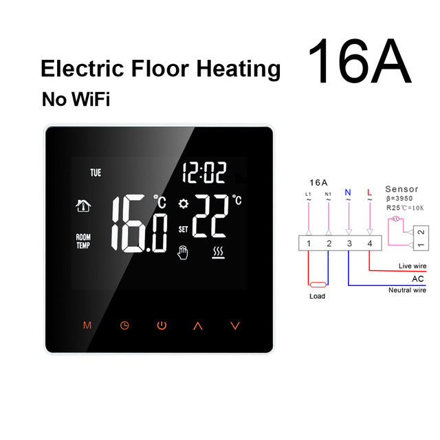 AVATTO Tuya WiFi Smart Thermostat, Electric Floor Heating Water/Gas Boiler Temperature Remote Controller for Google Home, Alexa NO WiFi 16A Heating - Tophatter Daily Deals
