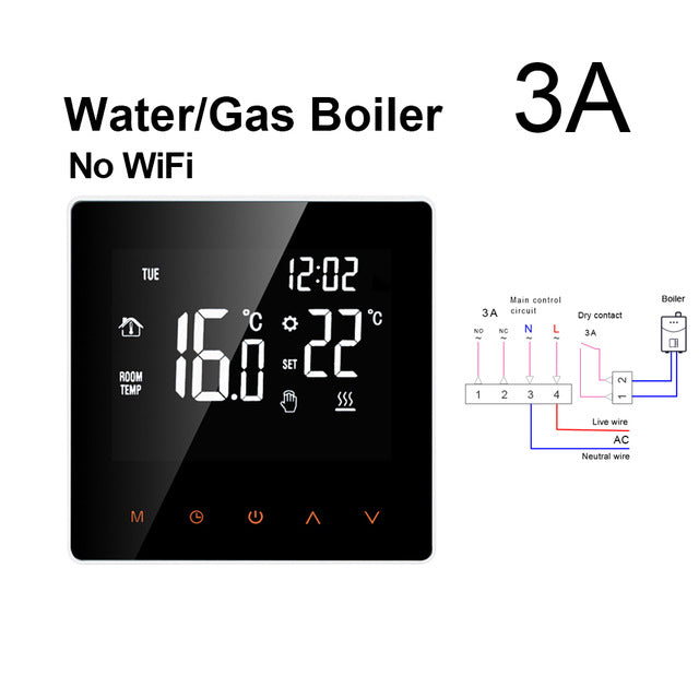 AVATTO Tuya WiFi Smart Thermostat, Electric Floor Heating Water/Gas Boiler Temperature Remote Controller for Google Home, Alexa NO WiFi 3AGas Boiler - Tophatter Daily Deals