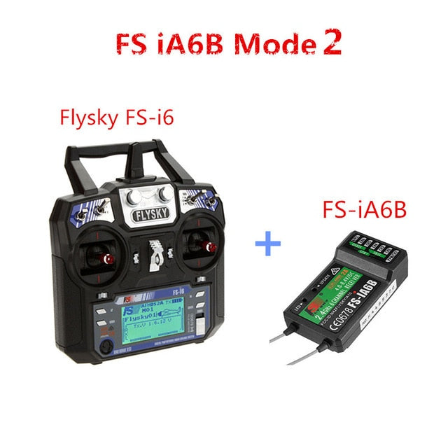 Flysky FS-i6 FS I6 2.4G 6CH AFHDS RC Transmitter With iA6B X6B A8S R6B iA6 Receiver Radio Remote Controller for RC FPV Drone FS iA6B Mode 2 - Tophatter Daily Deals