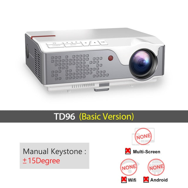 ThundeaL Full HD 1080P Projector TD96 TD96W Android WiFi LED Proyector Native 1920 x 1080P 3D Home Theater Smart Phone Beamer Basic Version - Tophatter Daily Deals