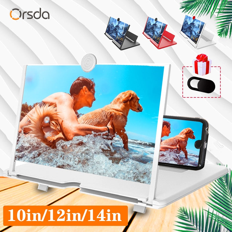Orsda 10/12/14 inch HD Stylish Universal Screen Amplifier 3D Mobile Phone Screen Amplifier for All Mobile Phone Mag - Tophatter Daily Deals