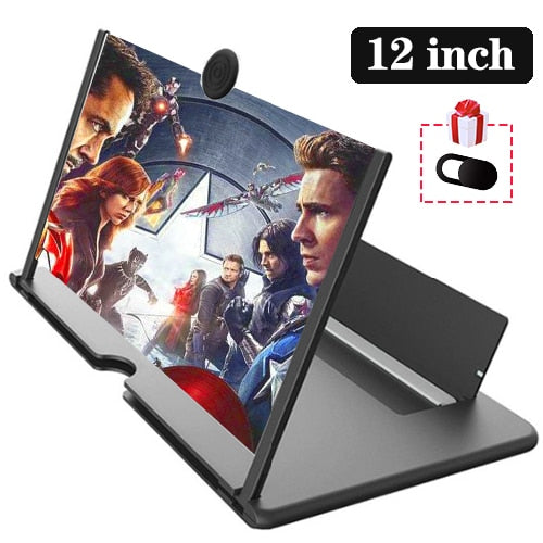 Orsda 10/12/14 inch HD Stylish Universal Screen Amplifier 3D Mobile Phone Screen Amplifier for All Mobile Phone Mag 12inch-Black - Tophatter Daily Deals