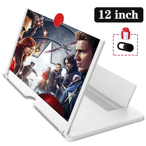 Orsda 10/12/14 inch HD Stylish Universal Screen Amplifier 3D Mobile Phone Screen Amplifier for All Mobile Phone Mag 12inch-White - Tophatter Daily Deals