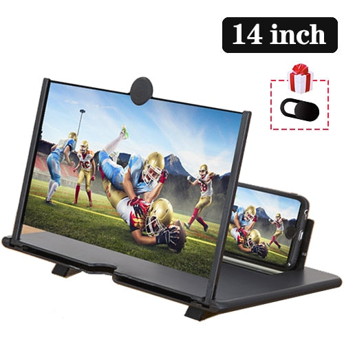 Orsda 10/12/14 inch HD Stylish Universal Screen Amplifier 3D Mobile Phone Screen Amplifier for All Mobile Phone Mag 14inch-Black - Tophatter Daily Deals