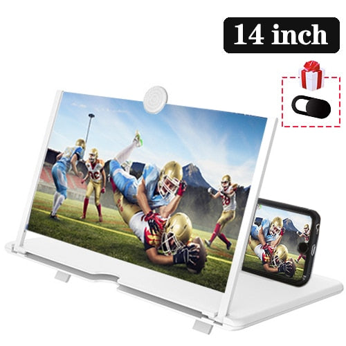 Orsda 10/12/14 inch HD Stylish Universal Screen Amplifier 3D Mobile Phone Screen Amplifier for All Mobile Phone Mag 14inch-White - Tophatter Daily Deals