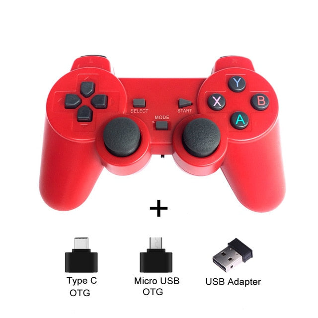 Wireless Gamepad For Android Phone/PC/PS3/TV Box Joystick 2.4G Joypad USB PC Game Controller For Xiaomi Smart Phone Accessories Red without clip - Tophatter Daily Deals