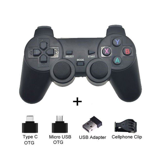 Wireless Gamepad For Android Phone/PC/PS3/TV Box Joystick 2.4G Joypad USB PC Game Controller For Xiaomi Smart Phone Accessories Black with clip - Tophatter Daily Deals