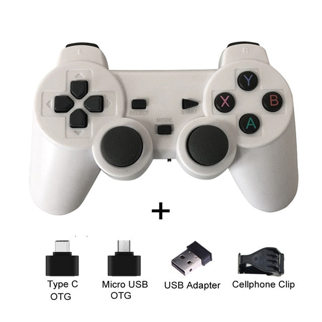 Wireless Gamepad For Android Phone/PC/PS3/TV Box Joystick 2.4G Joypad USB PC Game Controller For Xiaomi Smart Phone Accessories White with clip - Tophatter Daily Deals