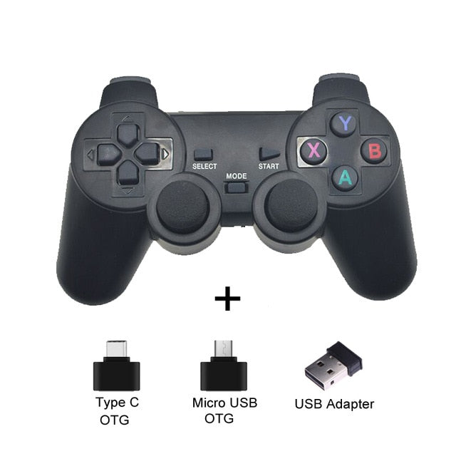 Wireless Gamepad For Android Phone/PC/PS3/TV Box Joystick 2.4G Joypad USB PC Game Controller For Xiaomi Smart Phone Accessories Black without clip - Tophatter Daily Deals