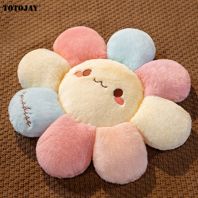 Smiley Sunflower Flower Plush Donut Pet Cushion Mat Pillow Pastel Sunflower Flowers - Tophatter Daily Deals