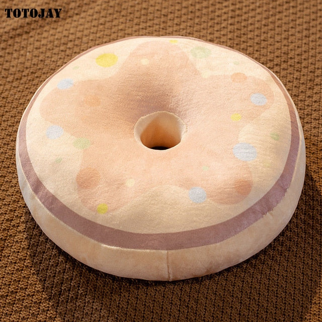 Smiley Sunflower Flower Plush Donut Pet Cushion Mat Pillow Pastel Brown Flowers - Tophatter Daily Deals