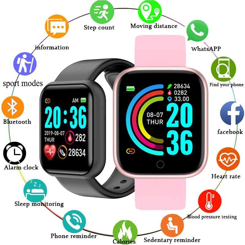 Smart Watch Men Women Smartwatch Heart Rate Blood Pressure Monitor Fitness Tracker Watch Smart Bracelet for Android and IOS - Tophatter Daily Deals