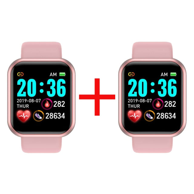 Smart Watch Men Women Smartwatch Heart Rate Blood Pressure Monitor Fitness Tracker Watch Smart Bracelet for Android and IOS Pink and Pink China - Tophatter Daily Deals