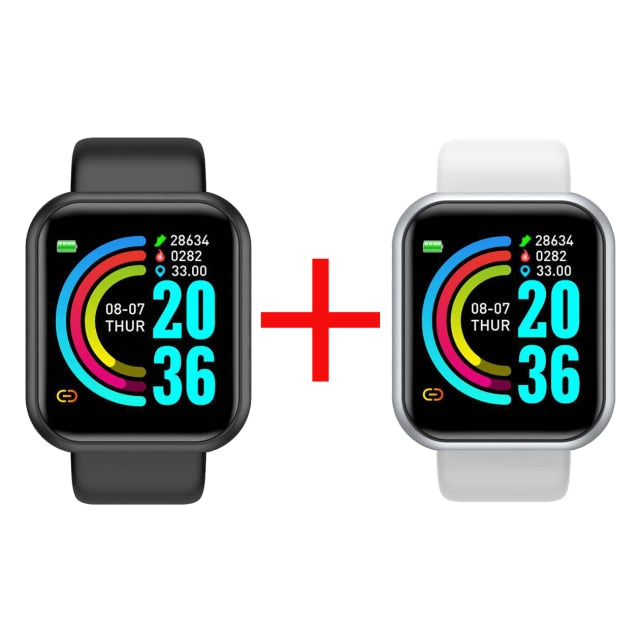 Smart Watch Men Women Smartwatch Heart Rate Blood Pressure Monitor Fitness Tracker Watch Smart Bracelet for Android and IOS Black and White China - Tophatter Daily Deals