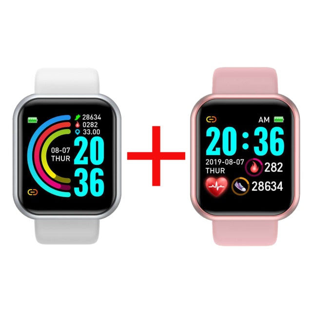 Smart Watch Men Women Smartwatch Heart Rate Blood Pressure Monitor Fitness Tracker Watch Smart Bracelet for Android and IOS White and Pink China - Tophatter Daily Deals