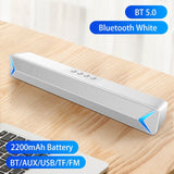 2021 TV Sound Bar AUX USB Wired and Wireless Bluetooth Home Theater FM Radio Surround Sound Bar PC Speaker Computer Soundbar s13 White Bluetooth - Tophatter Daily Deals