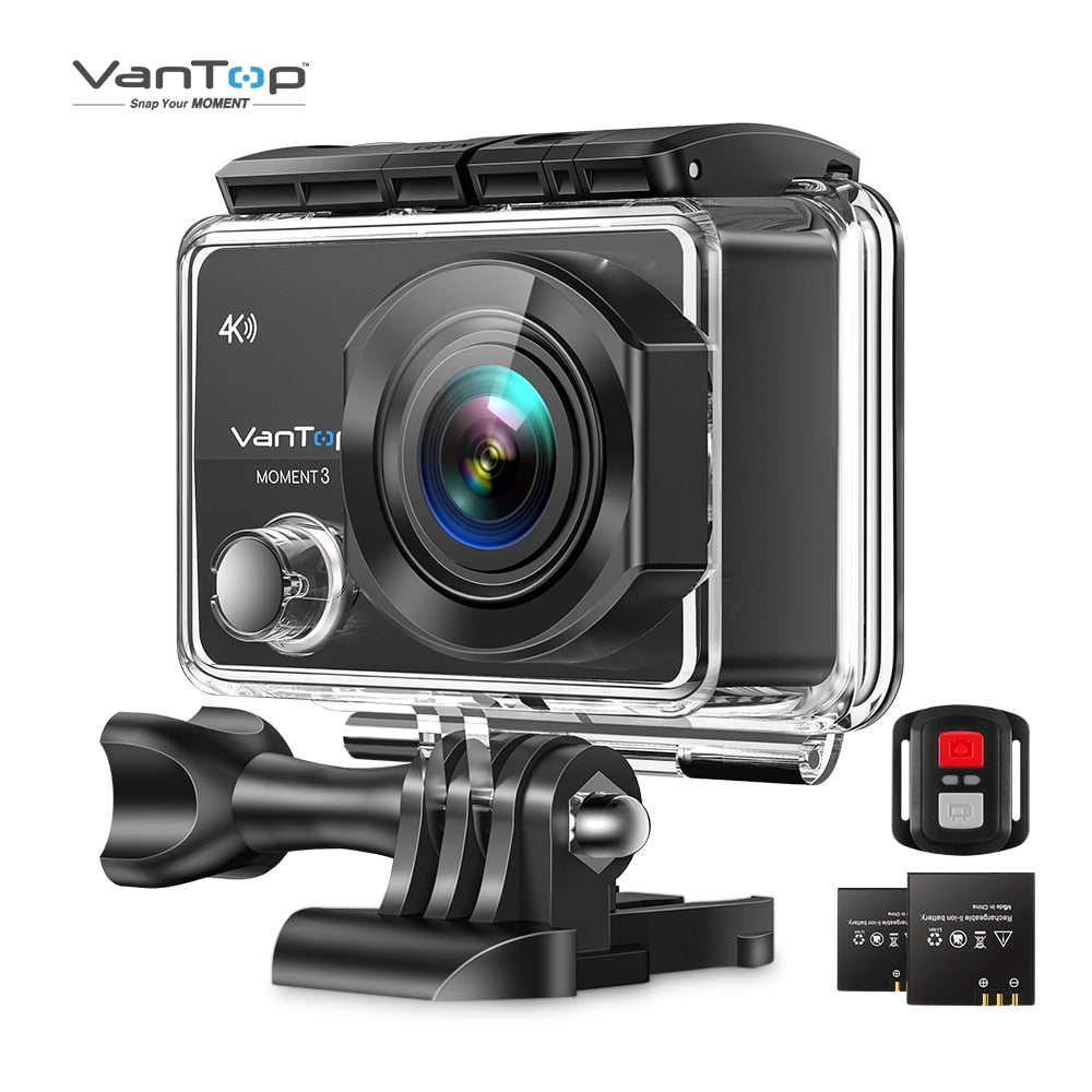 VanTop Moment 3 4K Action Camera Underwater Waterproof Camera with 170° Wide Angle Outdoor Mini WiFi Video Sports Mini Camera - Tophatter Daily Deals