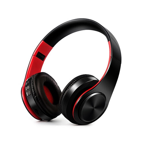 HIFI Stereo Earphones Bluetooth Headphone Music Headset FM and Support SD Card with Mic for Mobile XiaoMi Iphone Sumsamg Tablet Red black - Tophatter Daily Deals