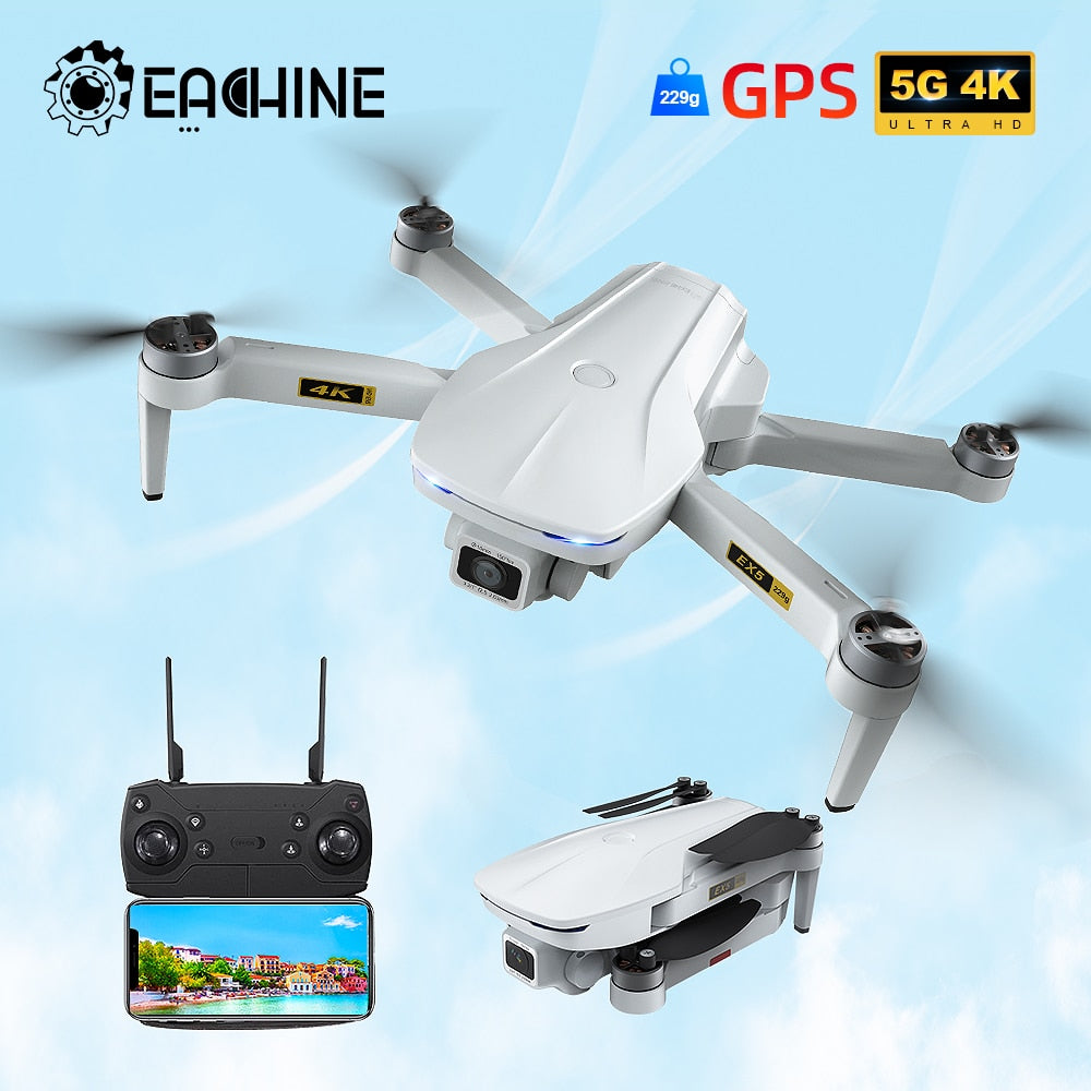 Eachine EX5 Drone 229g RC Quadcopter 4K GPS HD Mini Camera Profesional With 5G WIFI 1000 METERS Distance FPV Drone Protable Dron - Tophatter Daily Deals