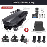 2021 NEW SG908 GPS Drone with 4K HD Camera 3-Axis Gimbal WiFi FPV Profesional Foldable Quadcopter distance 1.2km VS SG906 MAX 908 3B with Bag - Tophatter Daily Deals