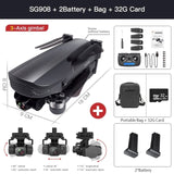 2021 NEW SG908 GPS Drone with 4K HD Camera 3-Axis Gimbal WiFi FPV Profesional Foldable Quadcopter distance 1.2km VS SG906 MAX 908 2B Bag 32G - Tophatter Daily Deals