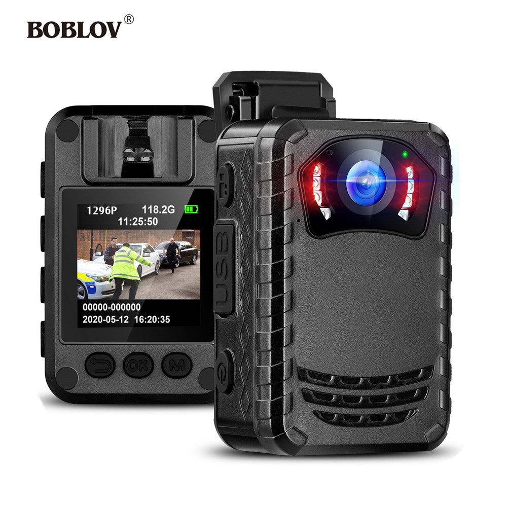 BOBLOV N9 Mini Body Camera Full HD 1296P Body Mounted Camera Small Portable Night Vision Police Body Cam 128GB/258GB mini camera - Tophatter Daily Deals