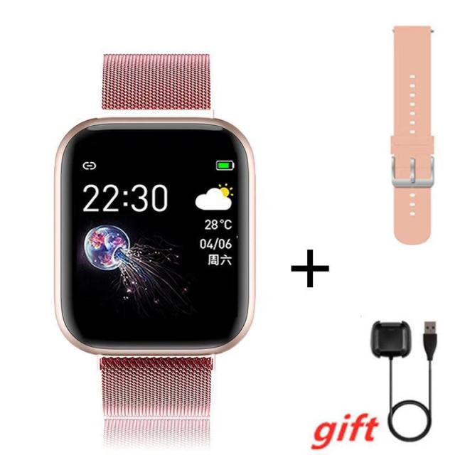 I5 Sport Smartwatch Women Men Heart Rate Blood Pressure Fitness Tracker Kids Smart Clock For Android IOS Smart Watch PK IWO P80 i5 Steel Golden - Tophatter Daily Deals