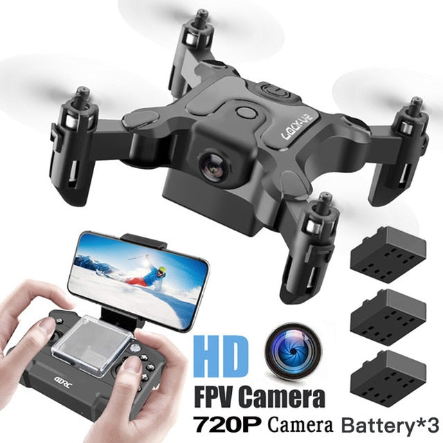 Mini Drone Met/Zonder Hd Camera Follow Me Rc Helicopter Hight Hold Modus Rc Quadcopter Rtf Wifi Fpv RC Drone Toys For Kids 720p camera 3B - Tophatter Daily Deals