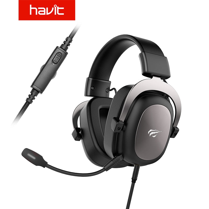 HAVIT Wired Headset Gamer PC 3.5mm PS4 Headsets Surround Sound & HD Microphone Gaming Overear Laptop Tablet Gamer - Tophatter Daily Deals