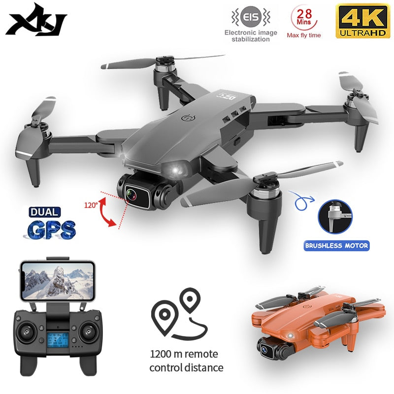 XKJ L900PRO GPS Drone 4K Dual HD Camera Professional Aerial Photography Brushless Motor Foldable Quadcopter RC Distance1200M - Tophatter Daily Deals