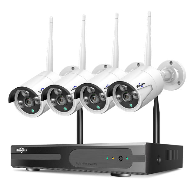 Hiseeu 8CH Wireless CCTV System 1536P 1080P NVR wifi Outdoor 3MP AI IP Camera Security System Video Surveillance LCD monitor Kit no lcd monitor - Tophatter Daily Deals