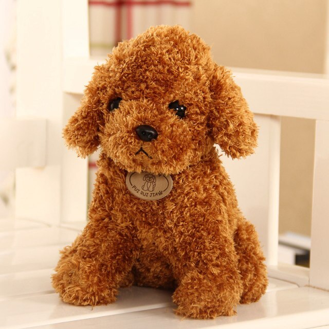 Puppy Toy Poodle Curly Teddy Dog Plush Toffee Brown Animals - Tophatter Daily Deals