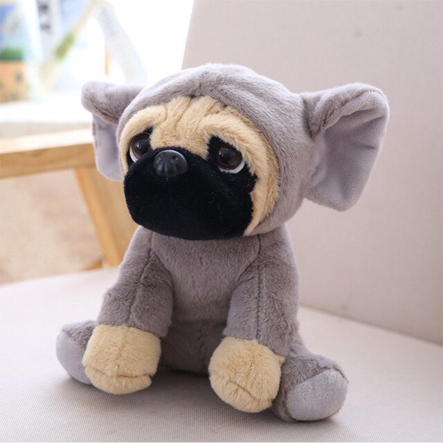 Pug Plush Wearing Dinosaur Kigurumi or White Bunny Costume Giraffe Elephant Animals - Tophatter Daily Deals