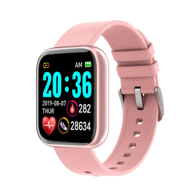 I5 Sport Smartwatch Women Men Heart Rate Blood Pressure Fitness Tracker Kids Smart Clock For Android IOS Smart Watch PK IWO P80 D20pro Pink - Tophatter Daily Deals