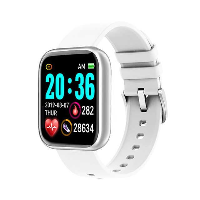 I5 Sport Smartwatch Women Men Heart Rate Blood Pressure Fitness Tracker Kids Smart Clock For Android IOS Smart Watch PK IWO P80 D20pro White - Tophatter Daily Deals