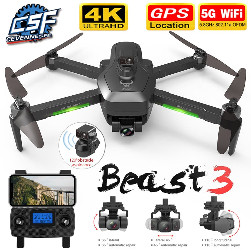 2021 NWE SG906 Pro 2 / SG906 MAX Drone 4k HD 3-Axis Gimbal Camera 5G WIFI GPS Professional Quadcopter Obstacle Avoidance Dron - Tophatter Daily Deals
