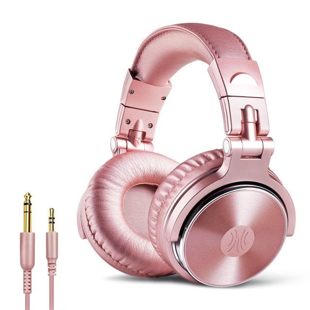 Oneodio Wired Professional Studio Pro DJ Headphones With Microphone Over Ear HiFi Monitor Music Headset Earphone For Phone PC Pro-10-Rose-Gold - Tophatter Daily Deals