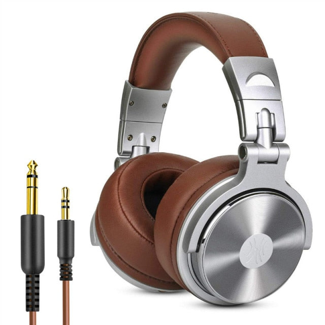 Oneodio Wired Professional Studio Pro DJ Headphones With Microphone Over Ear HiFi Monitor Music Headset Earphone For Phone PC Pro-30-Silver - Tophatter Daily Deals