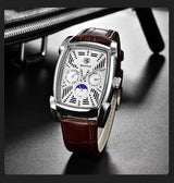 Square Luxury Mens Watch Analog Waterproof Quartz Sport Stylish Leather Strap Wrist Watch Business Design For Men Watches - Tophatter Daily Deals