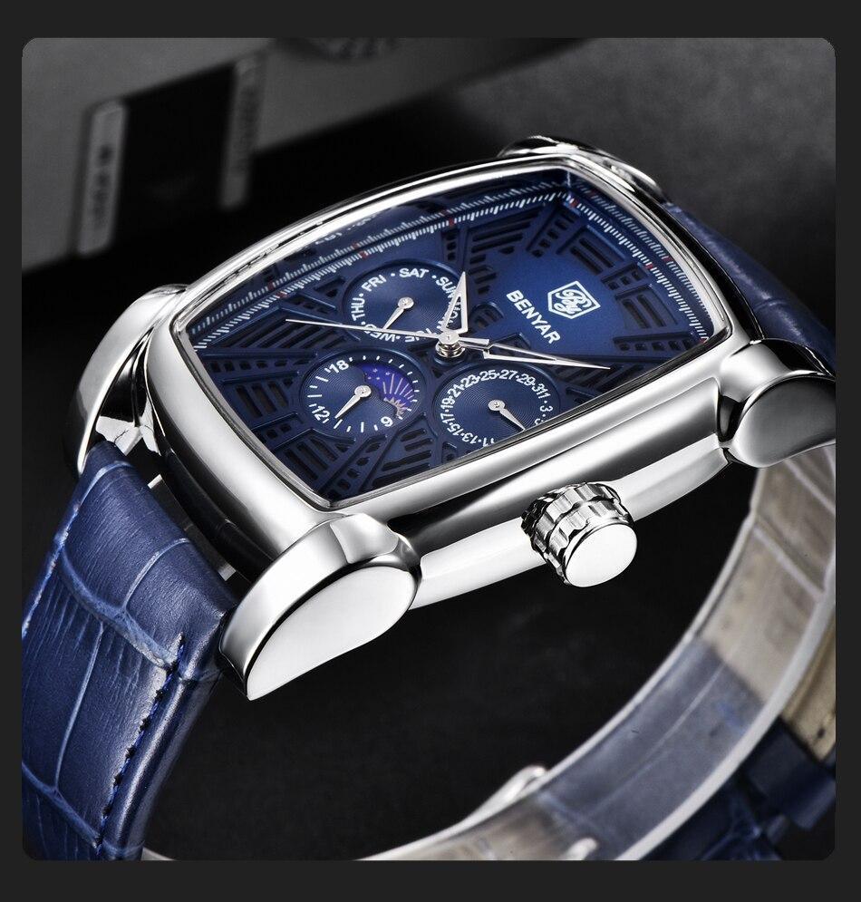 Square Luxury Mens Watch Analog Waterproof Quartz Sport Stylish Leather Strap Wrist Watch Business Design For Men Watches - Tophatter Daily Deals
