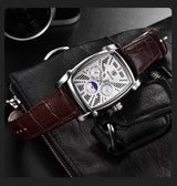 Square Luxury Mens Watch Analog Waterproof Quartz Sport Stylish Leather Strap Wrist Watch Business Design For Men Watches - Tophatter Daily Deals