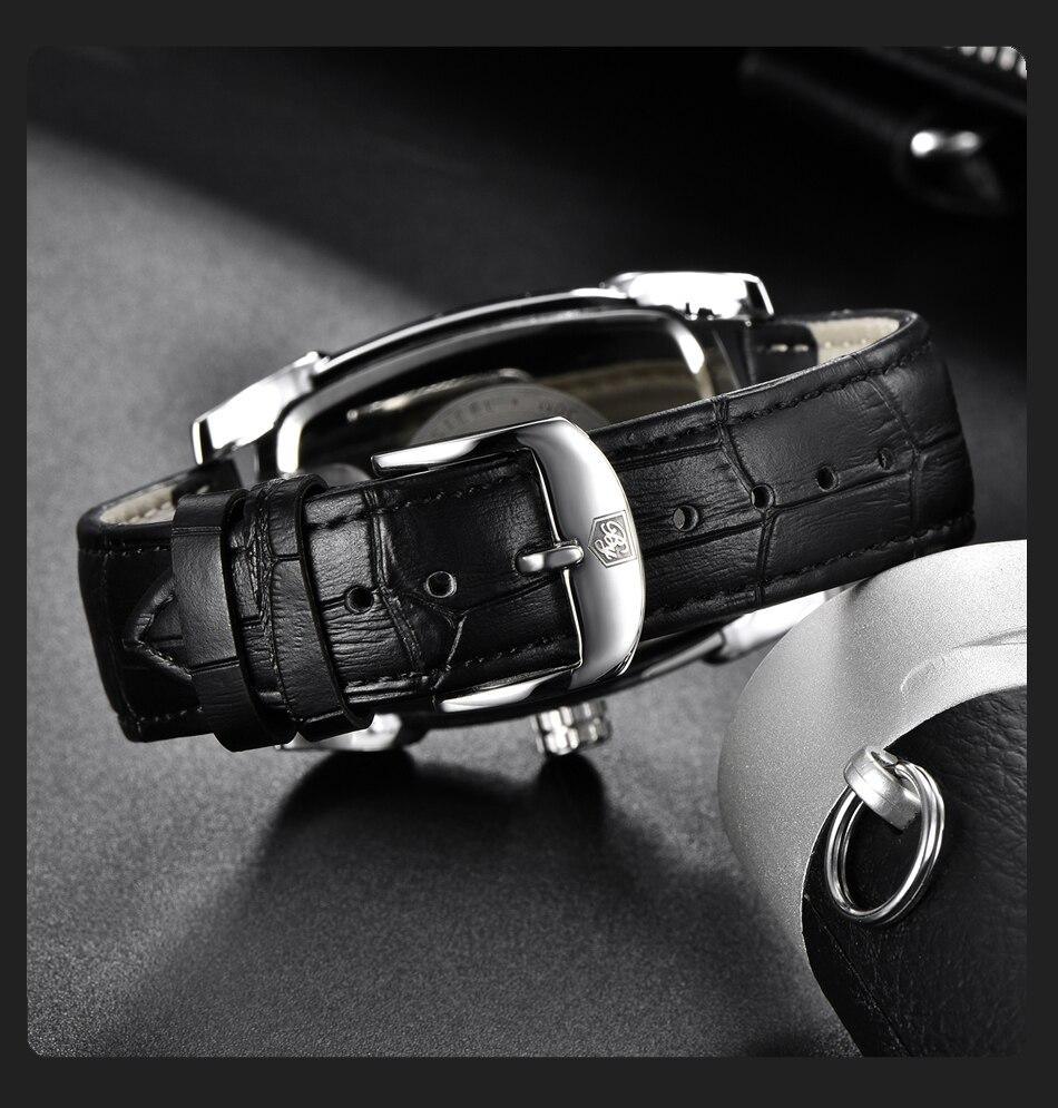Square Luxury Mens Watch Analog Waterproof Quartz Sport Stylish Leather Strap Wrist Watch Business Design For Men Watches - Tophatter Daily Deals