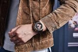 Multifunction Brown Luxury New Men's Watches Quartz Sport Chronograph Elegant Leather Bracelet Men Wrist Watch Watches - Tophatter Daily Deals