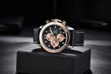 Multifunction Brown Luxury New Men's Watches Quartz Sport Chronograph Elegant Leather Bracelet Men Wrist Watch Watches - Tophatter Daily Deals